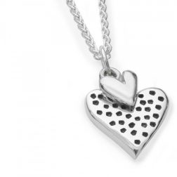 Silver Dotty Heart Necklace