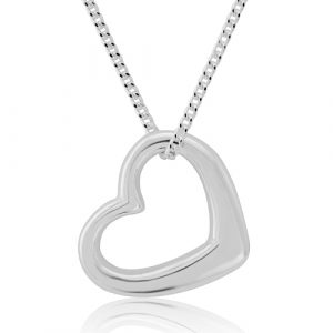 Silver Open Heart Pendant