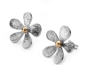 Silver Daisy Stud Earrings