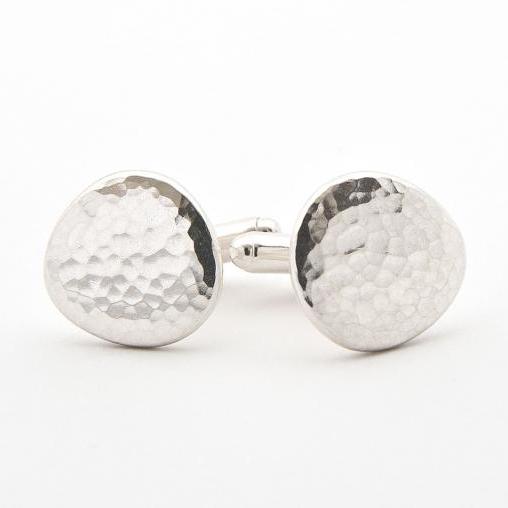 Silver pebble cufflinks