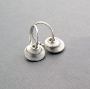 Silver spiral hoop earrings