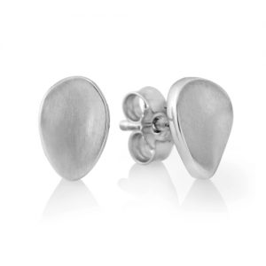 silver lunar stud earrings
