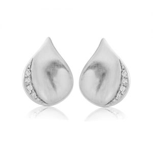 silver teardrop stud earrings