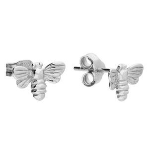 Silver Bee Stud Earrings